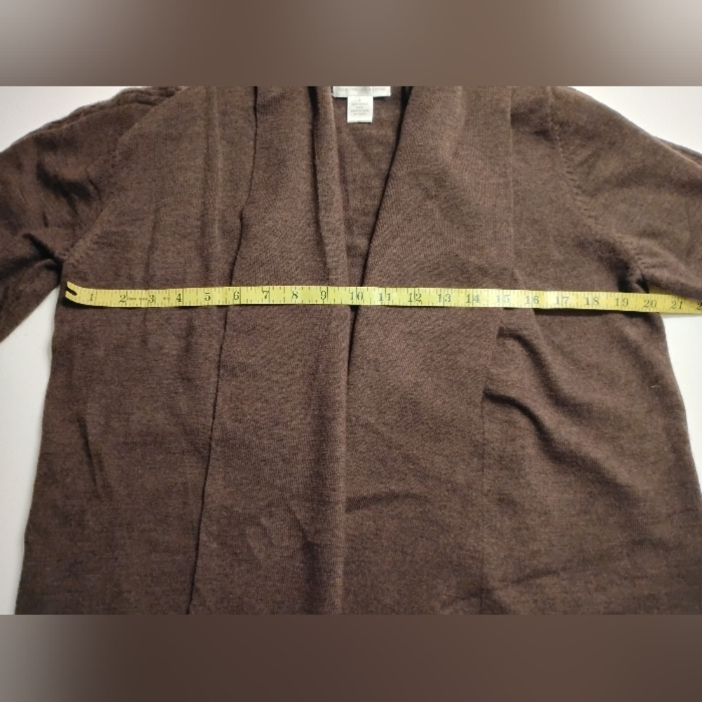Kenar Italian Merino Wool Shawl Collar Cardigan Sweater Chocolate Brown Size Lg - Picture 13 of 14
